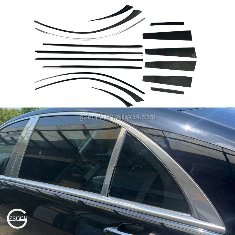 W221 แถบตัดหน้าต่างสําหรับ Benz W221 S Class อัพเกรด W222 W223 หน้าต่าง Trim