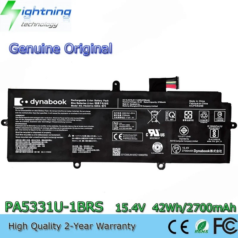 ของแท้ PA5331U-1BRS 15.4V 42Wh แบตเตอรี่เดิมสําหรับ Toshiba Dynabook Portege R30-E X30L-G Terca A30-