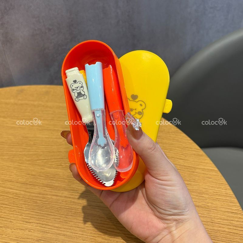 Baby fruit puree scraper is a fruit food scraper316Hey, little bear baby12y Auxiliary stainless stee