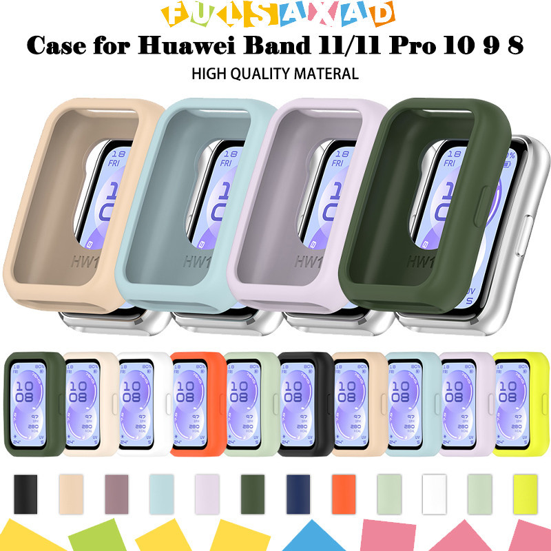 กันรอย กรณีซิลิโคนป้องกัน for Huawei Band 11 11 Pro/10 9 8 NFC อุปกรณ์ป้องกันหน้าจอยางอ่อนฝาครอบกรอบรูอุปกรณ์กันชน