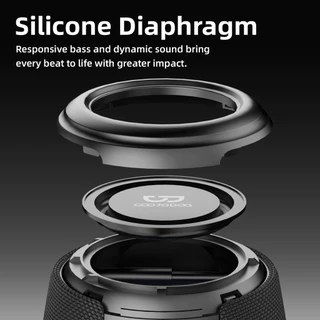 GOOJODOQ ลําโพงบลูทูธแบบพกพา 5W TWS Dual Machine เชื่อมต่อกันวิทยุ FM โหมดเอฟเฟกต์แสง LED หลาย