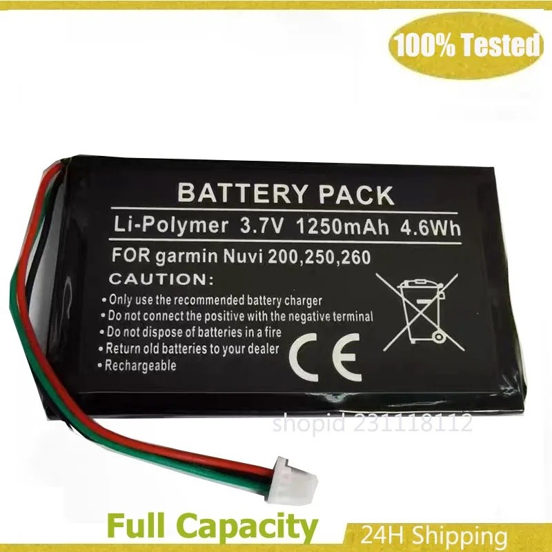 แบตเตอรี่ GPS 3.7V สําหรับ Garmin Nuvi 200, 200W, 205, 205W 205WT, 250 252w, 265w แบตเตอรี่ + เครื่อ
