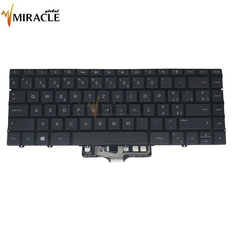 SW Swiss Backlit คีย์บอร์ดสําหรับ HP Spectre 13-AF 13-AF012DX 13-AF000 AF109TU ยูโรแล็ปท็อป Backligh