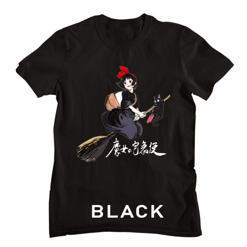 Mhwkสตูดิโอจัดส่งของ Kiki Ghibli Kiki และ Jiji เสื้อยืดใหม่