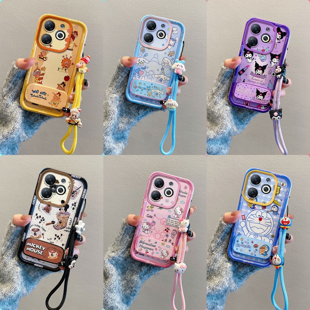 เคส Tecno Spark 20 20C กระจกลายการ์ตูนน่ารักพร้อมขาตั้งเคสโทรศัพท์