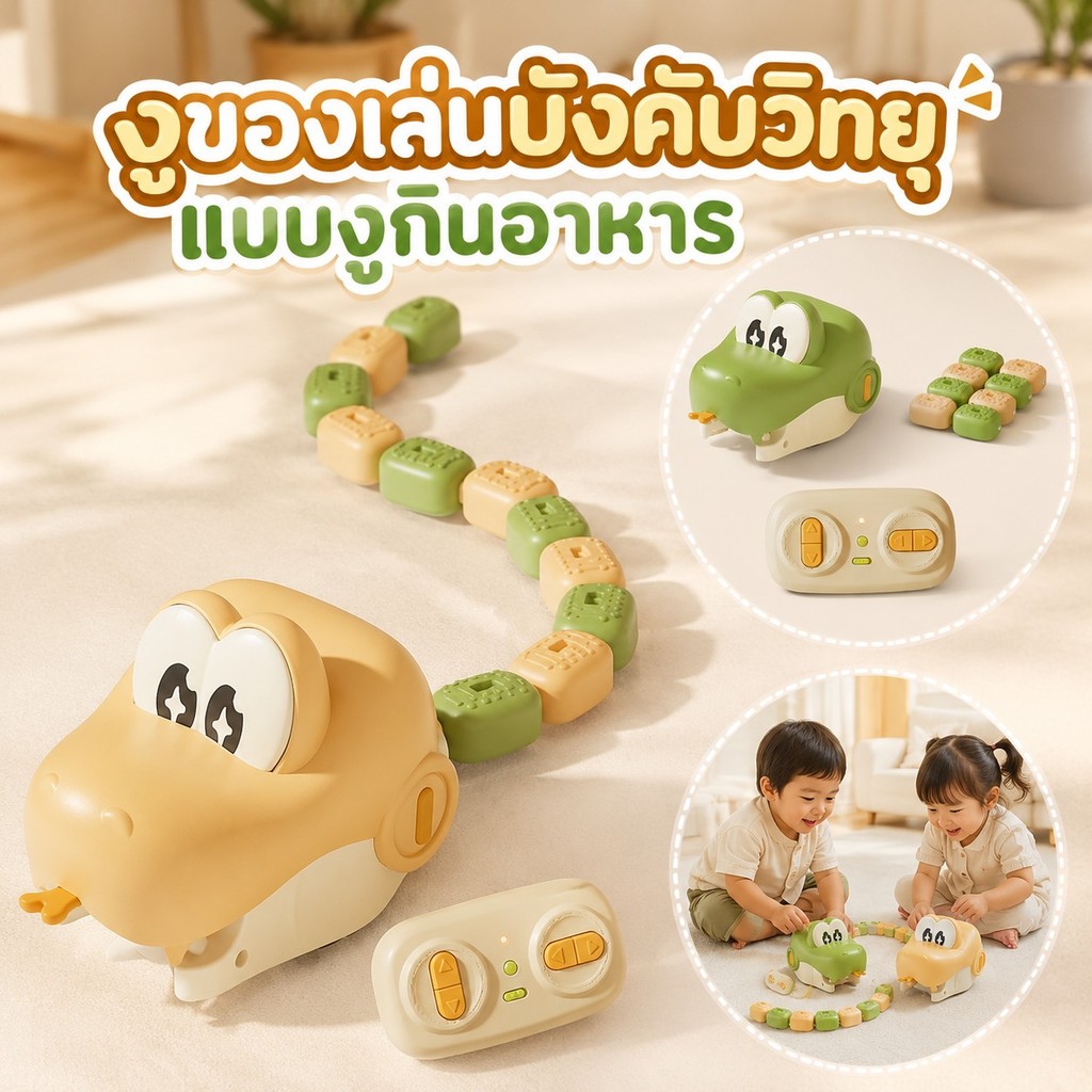 งูแม่เหล็กบังคับวิทยุ ดูดติดกันได้ เล่นได้2คน ควบคุมระยะไกล เหมือนงูกินอาหาร สนุกสุดมันส์ ของเล่นเสริมทักษะเด็ก