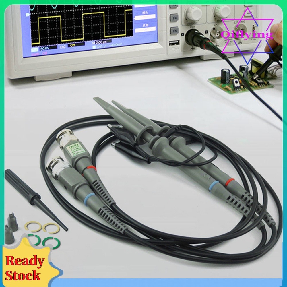 P6100 BNC Oscilloscope Probe ชุด 100MHz Oscilloscope คลิป Probe สายทดสอบ Universal สําหรับอะไหล่ Osc