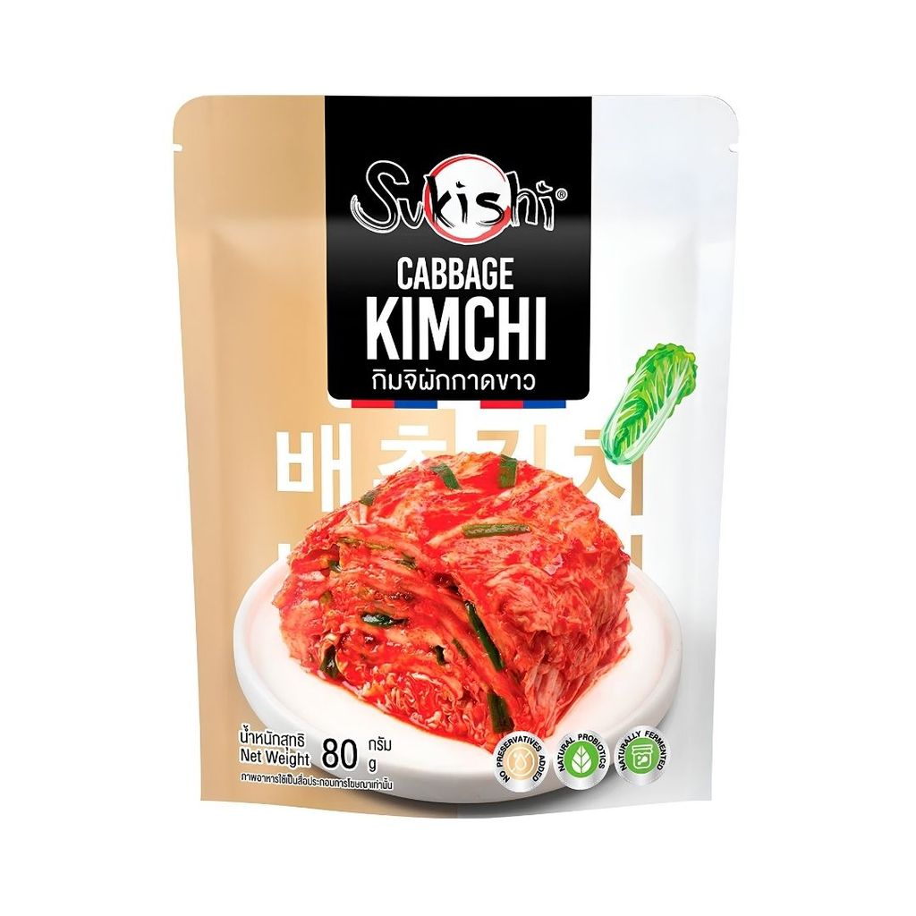 ซูกิชิ กิมจิผักกาดขาว Sukishi Cabbage Kimchi 80g.