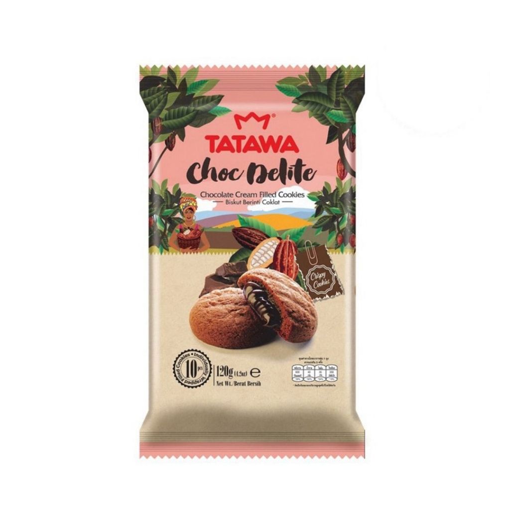 ทาทาวา คุกกี้สอดไส้ครีมช็อกโกแลต Tatawa Delite Chocolate Cookies 120g.