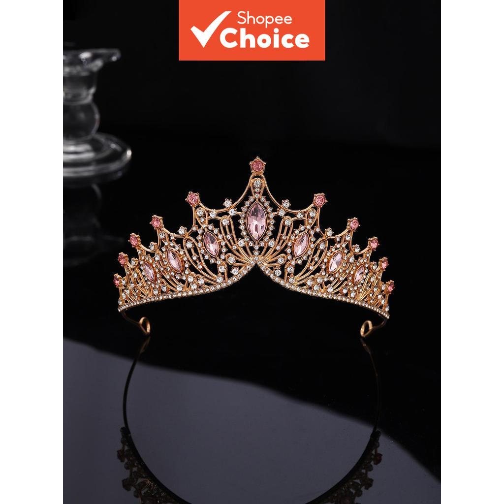 ยอดนิยมคริสตัลโลหะ Tiara, Princess Queen Crown สําหรับเจ้าสาววันเกิดสุภาพสตรี Headwear