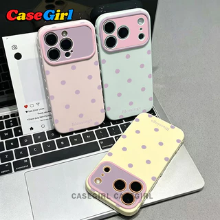 สำหรับ iPhone 15 17 16 13 11 12 14 Pro Max 15 14 16 Plus ลายจุดคัลเลอร์เรียบง่าย ข้างเคสหัวใจ เคสหน้าต่างกล้อง
