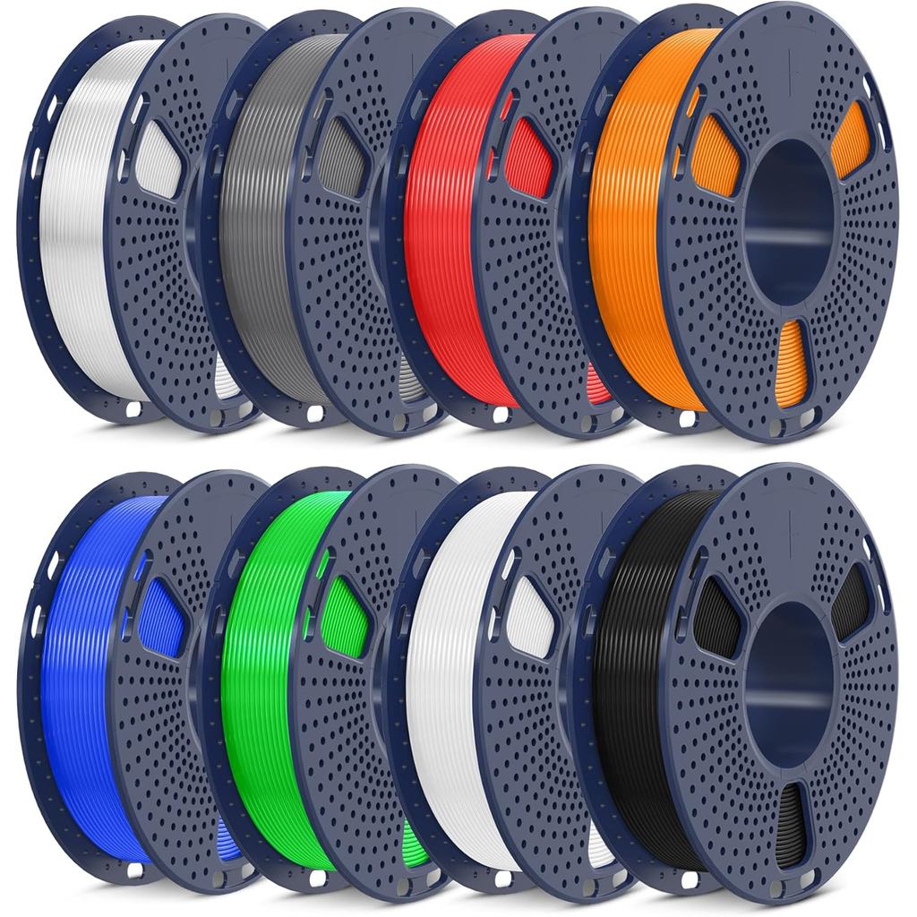 SUNLU 250g PLA Filament 1.75mm Bundle,3D เครื่องพิมพ์เส้นใย Bundle หลากสี, Neatly Wound PLA Filament