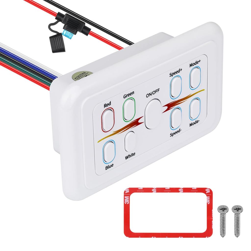 RVZONE RGBW ไฟ LED Controller, 4 ช่อง LED สวิทช์ Dimmer RGBW Controller ติดผนังแผง Dimmer สวิทช์สําห