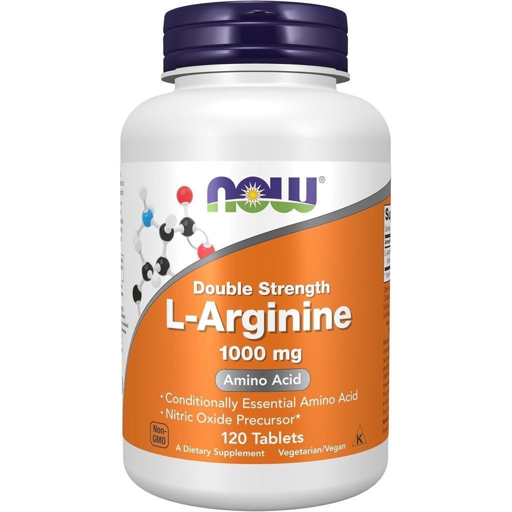 NOWFoodss, แอลอาร์จินีน 1,000มก., ไนตริกออกไซด์ด้านหน้า *, กรดอะมิโน, 120 เม็ด O1CG V9N9