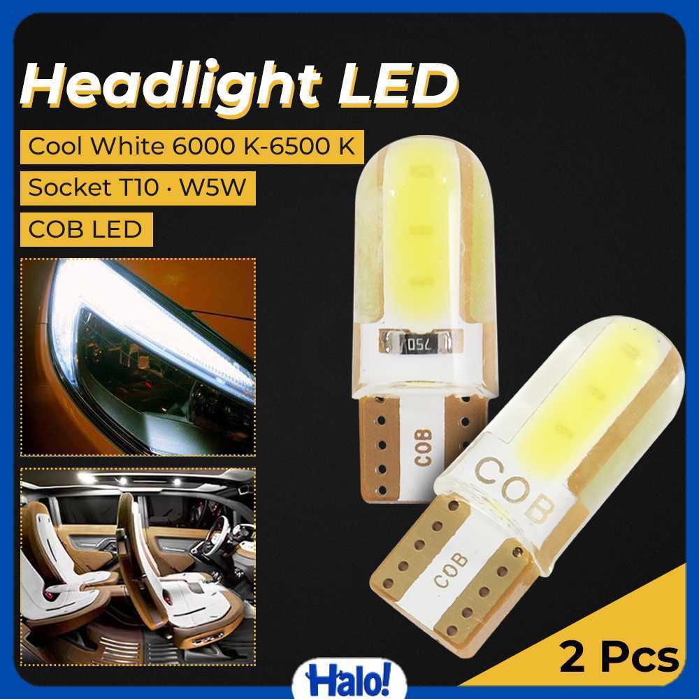 COB ไฟหน้า LED T10 W5W Cool White 1W 12V 2 ชิ้น - T10-W5