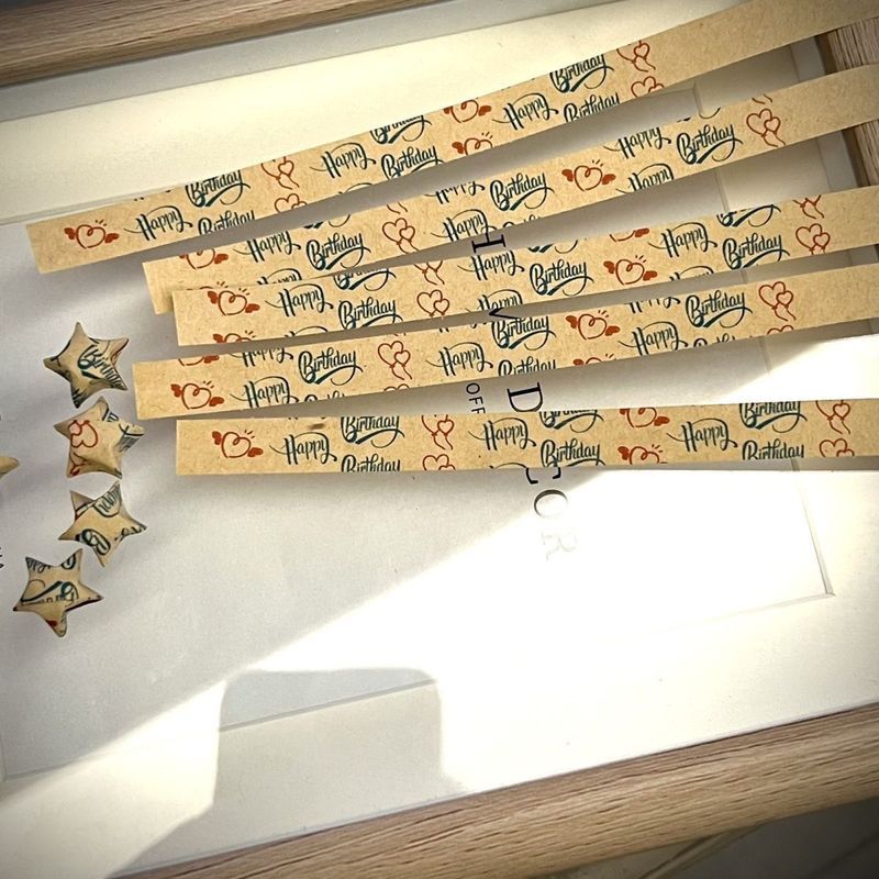 กระดาษคราฟท์ Star Lucky Star Origami ของขวัญวันเกิด Star กระดาษกระดาษคราฟท์ Retro แถบส่งวันเกิดแฟน L