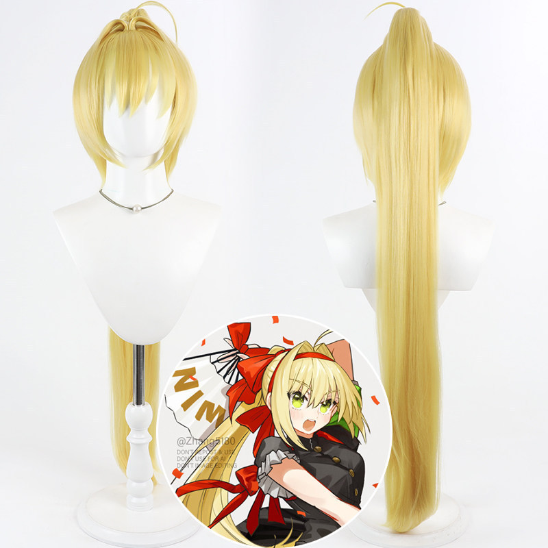Fate/Grand Order Nero Claudius Cos Wig Simulated Scalp Synthetic Hair Cosplay Accessory
