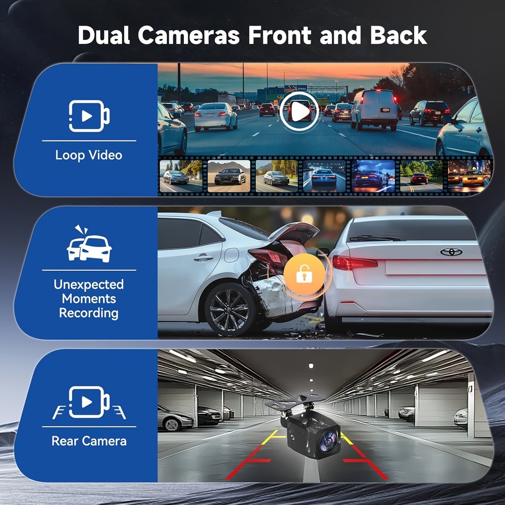 Pionray 4k Dual Dash Cam WIFI Gps Adas เครื่องบันทึกภาพหน้าหลัง