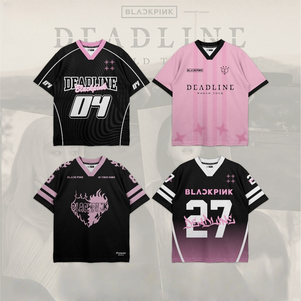 Blackpink ขายร้อนBreathableสบายแห้งเร็วBlackpink World Tour Deadlineเสื้อยืดRetro Streetwearสไตล์Kpo