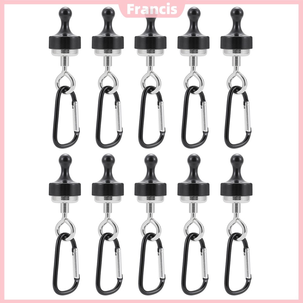 ⚡24ชม.⚡ 10 ชิ้น Camping ตะขอแม่เหล็ก D-Shape Camping เต็นท์ Carabiner เต็นท์แม่เหล็กแขวนสําหรับกลางแ