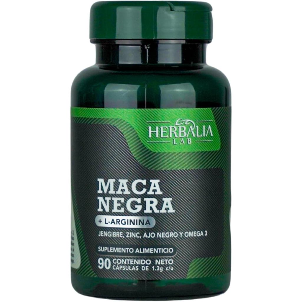 Black Maca-Zinc-Omega3-Lysine-Black Garlic-Ginger-Male Vitality-Natural Energy-90 แคปซูล 1300mg-Herb