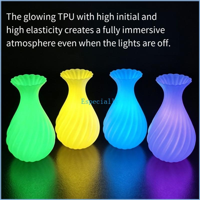 ESP Photoluminescent Polyurethane 95A Filament TPU 1 75 มม.1000 G สําหรับจอแสดงผลส่วนป้ายบอร์ดและรูป