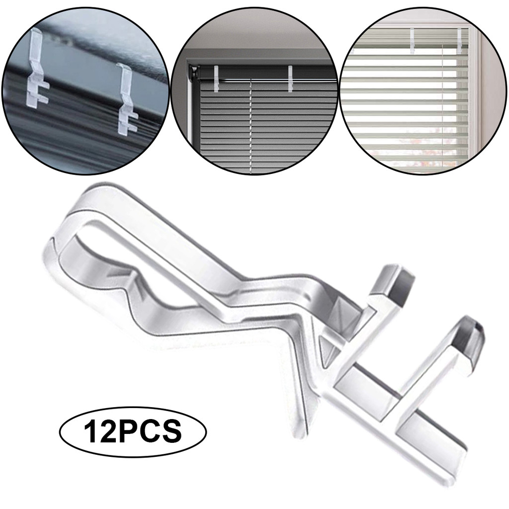 AquafireoHidden Channel Valance Clips คลิปวาเลชั่นพลาสติกใสสําหรับที่มีร่องด้านหลัง ( 12 ชิ้น)