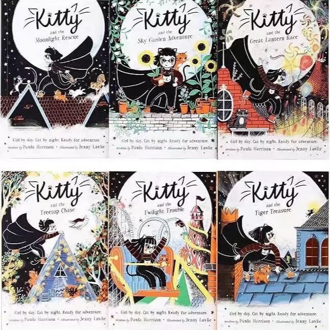 6 เล่ม kitty Elementary Cat kitty Bridge Book Chapter Rogue Series Set Text Version MH3D