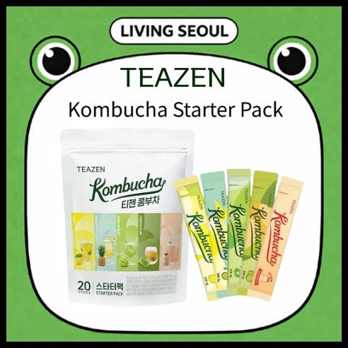 [TEAZEN] Kombucha Starter Pack 20 Sticks + Lemon, Pineapple, Shine Muscat, Plum, Yogurt Authentic K-