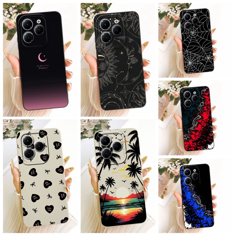 ฝาครอบป้องกันกล้องสําหรับ Infinix Hot 40 Pro 40i กรณี X6836 X6837 X6528B หรูหราทาสีปลอกซิลิโคนอ่อนนุ่มสําหรับ Hot40 X6836 Shell