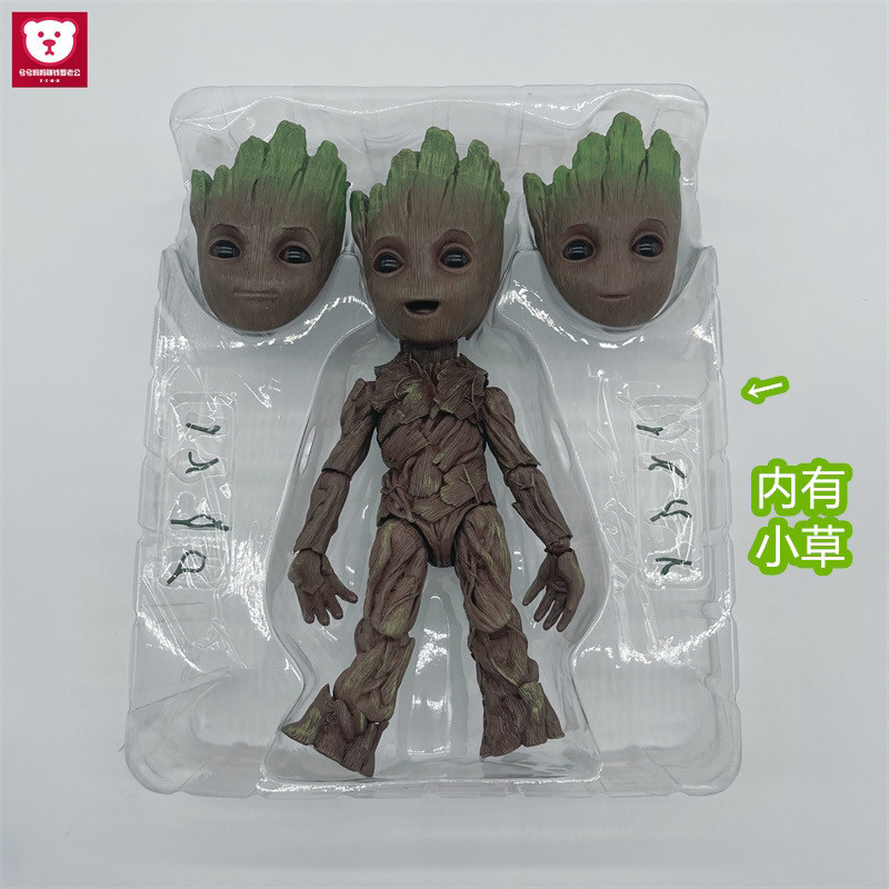 ขายร้อน Fulian 4 Tree Man Baby HT Groot Groot ตุ๊กตารูป Super Action รูปของขวัญตกแต่ง