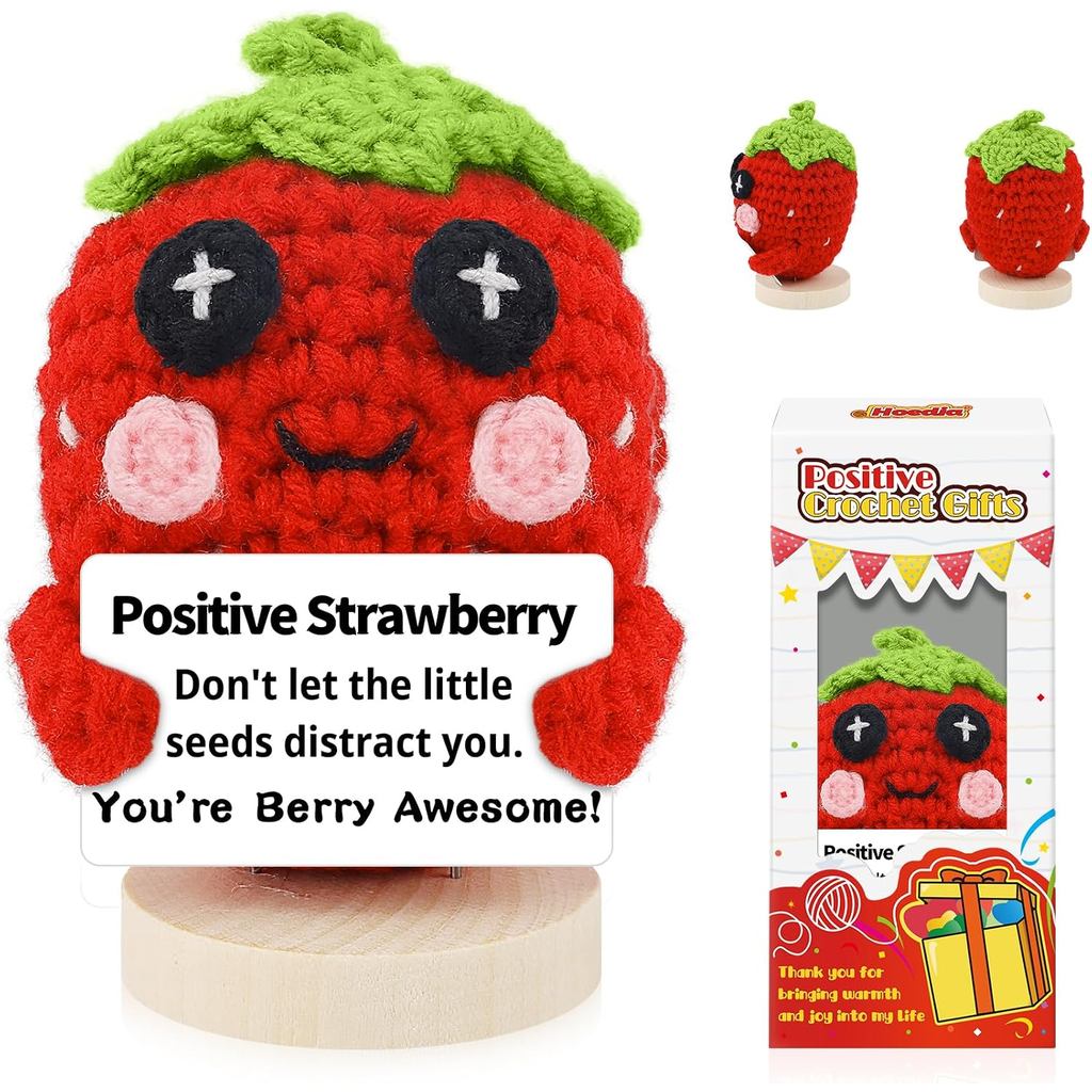 Hoodia Positive Crochet ของขวัญสตรอเบอร์รี่สําหรับผู้หญิง: วันเกิดวันแม่ของขวัญสร้างแรงบันดาลใจสําหร