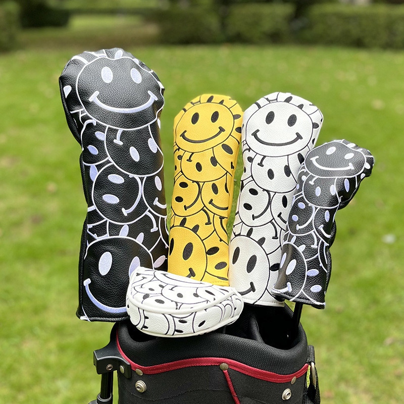Golf Wood Club Cover Smiley Wood Club Cover Club Protective Cover No. 1 Wood Fairway Wood Iron Wood 
