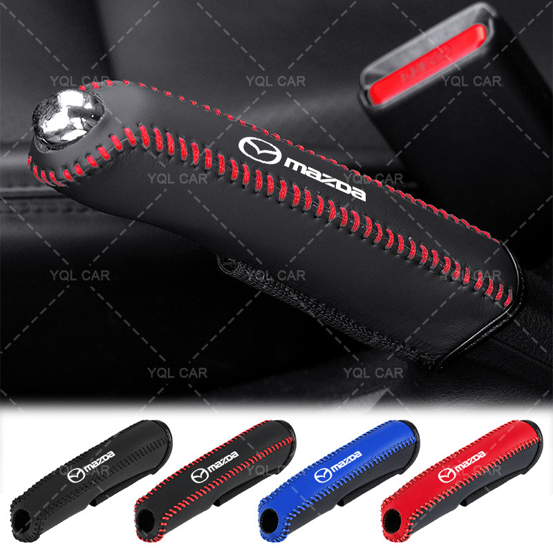 1pcs หนังรถ Handbrake Protector สบาย Grip รถ Handbrake สําหรับ Mazda 2 3 5 6 2017 CX-4 CX-5 CX-7 CX-