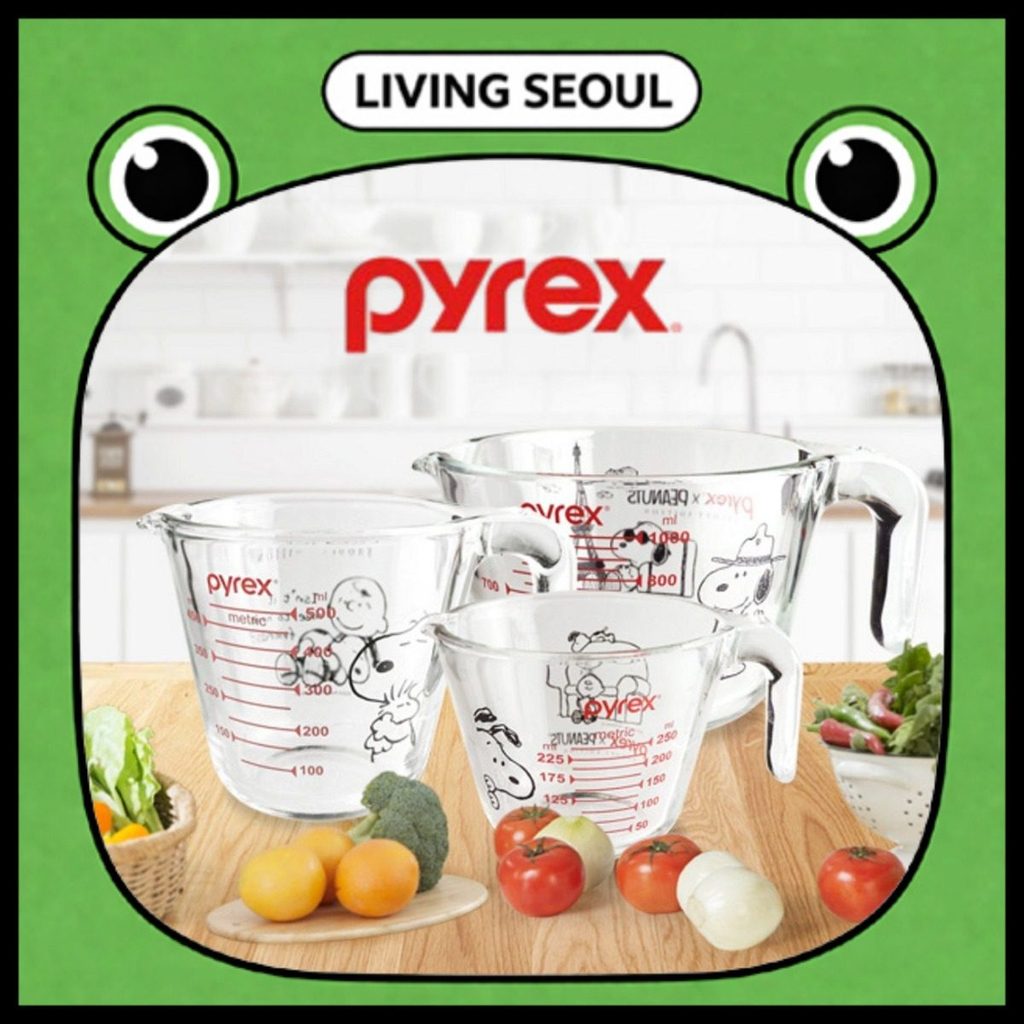 Pyrex x Peanuts / ถ้วยตวงแก้ว Snoopy 250ml / 500ml / 1000ml / จัดส่งจากเกาหลี