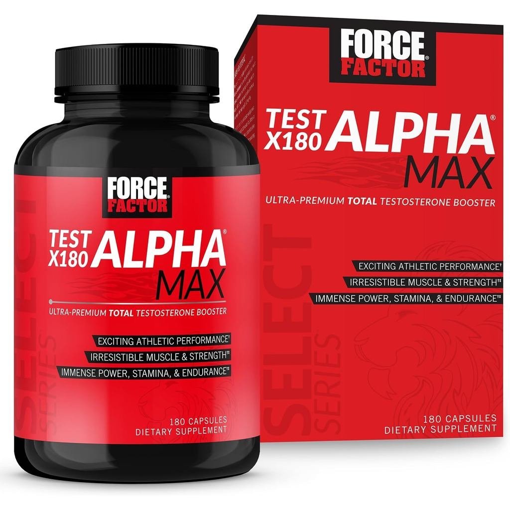 Force Factor Test X180 Alpha Max Total Testosterone & Nitric Oxide Booster | พร้อม Fenugreek Seed & 