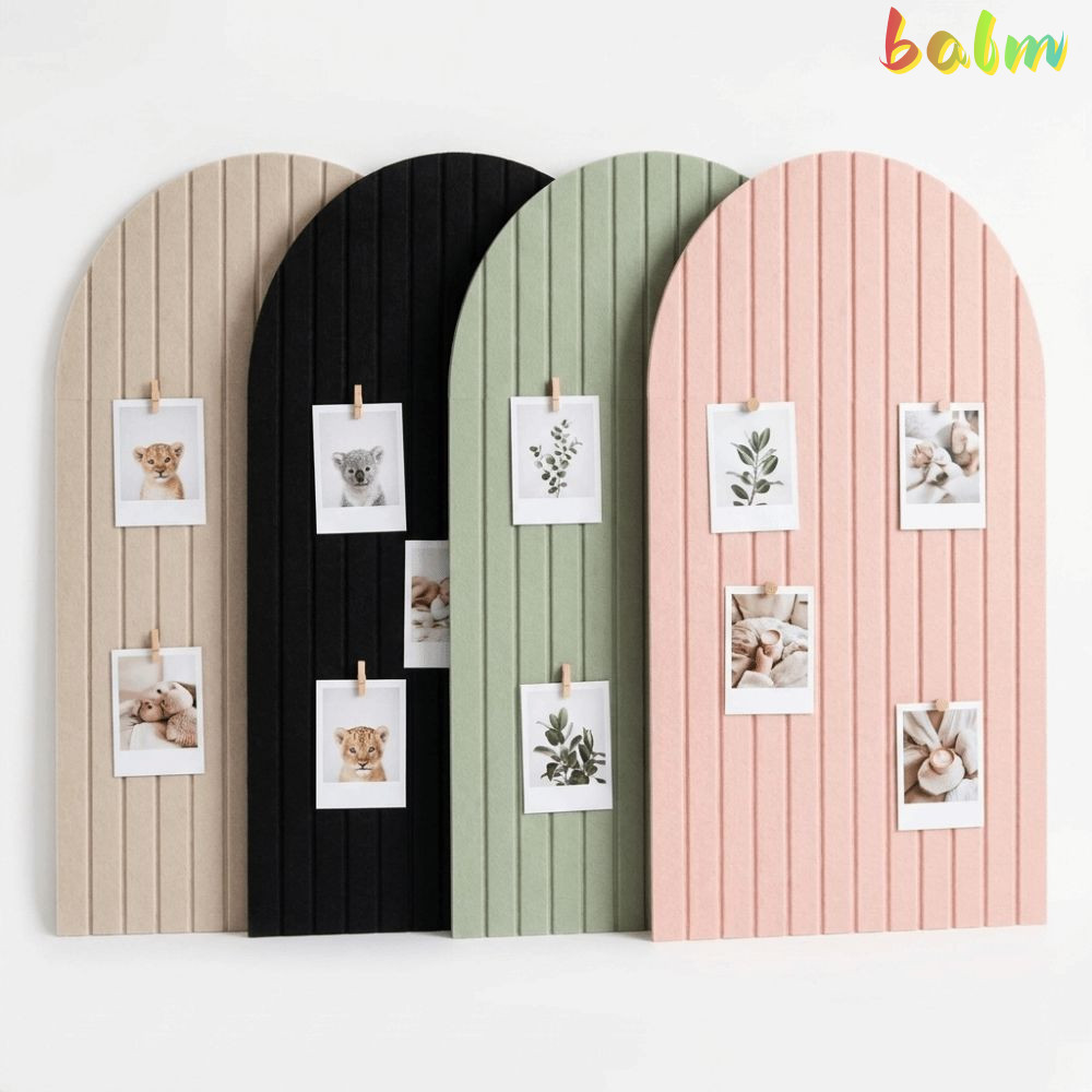 BALM Felt Acoustic Panel, Self กาว Arched Felt Wall Panel, แถบแนวตั้งโพลีเอสเตอร์ Felt ตกแต่งพื้นหลั