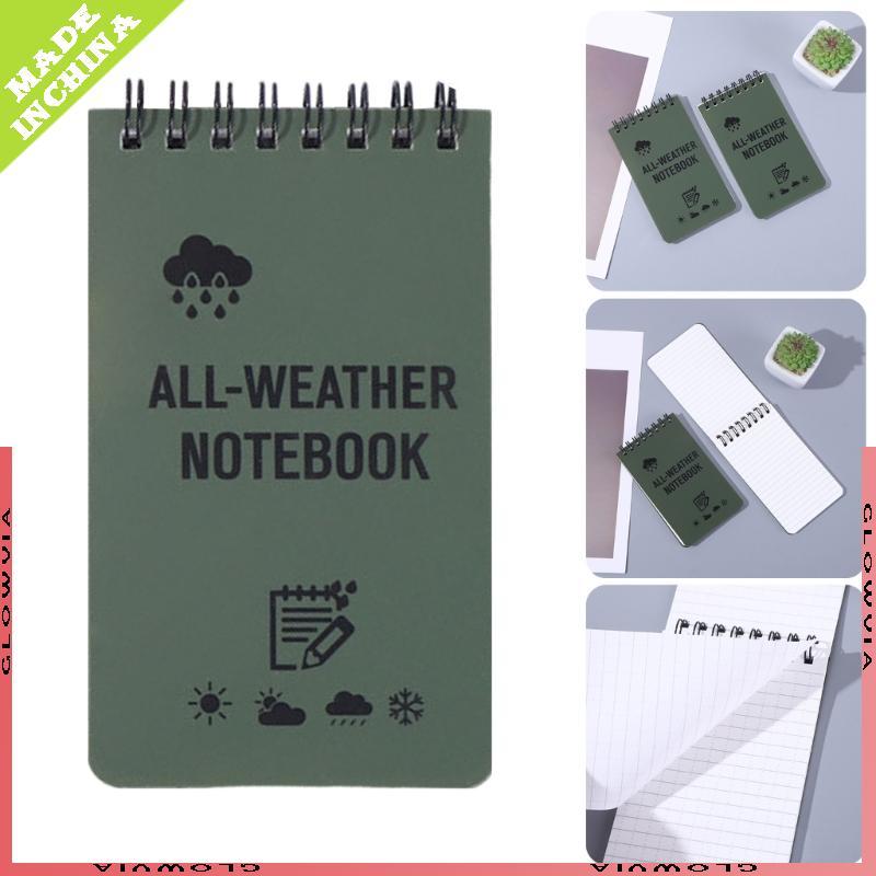 GLO กระเป๋าโน๊ตบุ๊คกันน้ําทุกสภาพอากาศเกลียว Notepad Field Note Pad เขียนฝน Notepad
