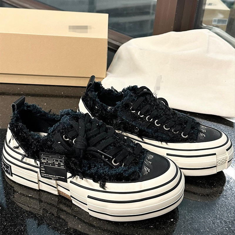 K2JM XVESSEL Swan Obsidian รองเท้าผ้าใบผู้หญิงความสูงหนาSoled Vulcanizedรองเท้าผ้าใบPlush Sequins Ca