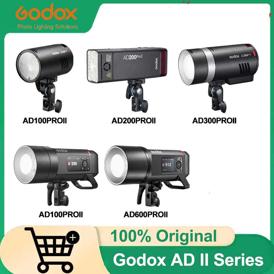 Godox AD II Series กลางแจ้ง TTL แฟลช AD100/200/300/400/600 PRO II สําหรับ Nikon Canon Sony Fuji Olym