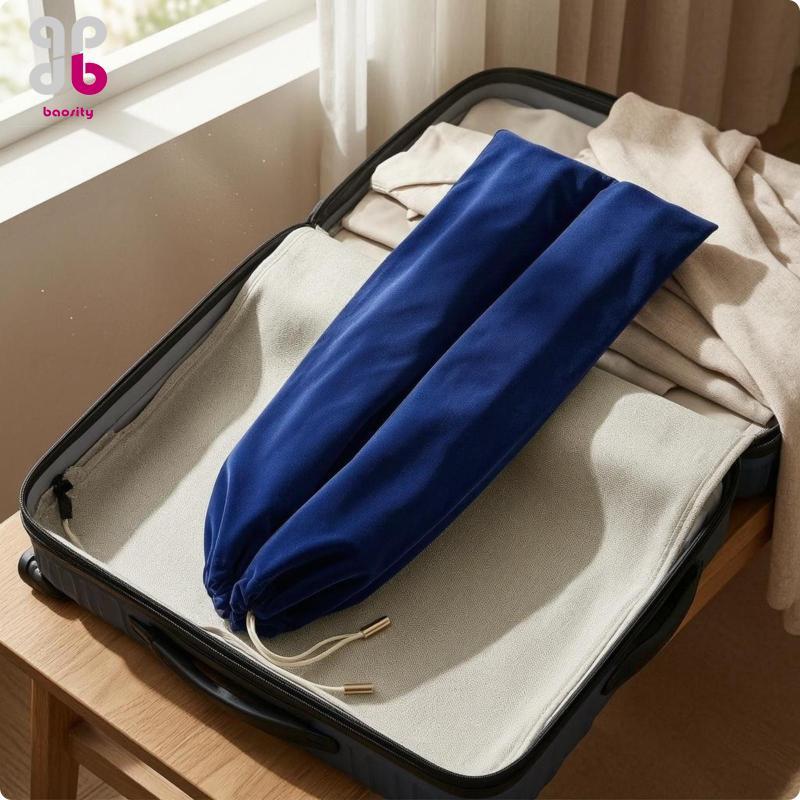 Baosity Mahjong Tiles Holder Rack Velvet Storage Case with Drawcord Pouch กันฝุ่น