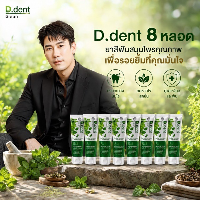 ยาสีฟันดีเด้นท์ 8. หลอด ส่งฟรี d.dent ของแท้จากบริษัท (ส่งด่วน Express Delivery ส่งไว ภายในวัน)