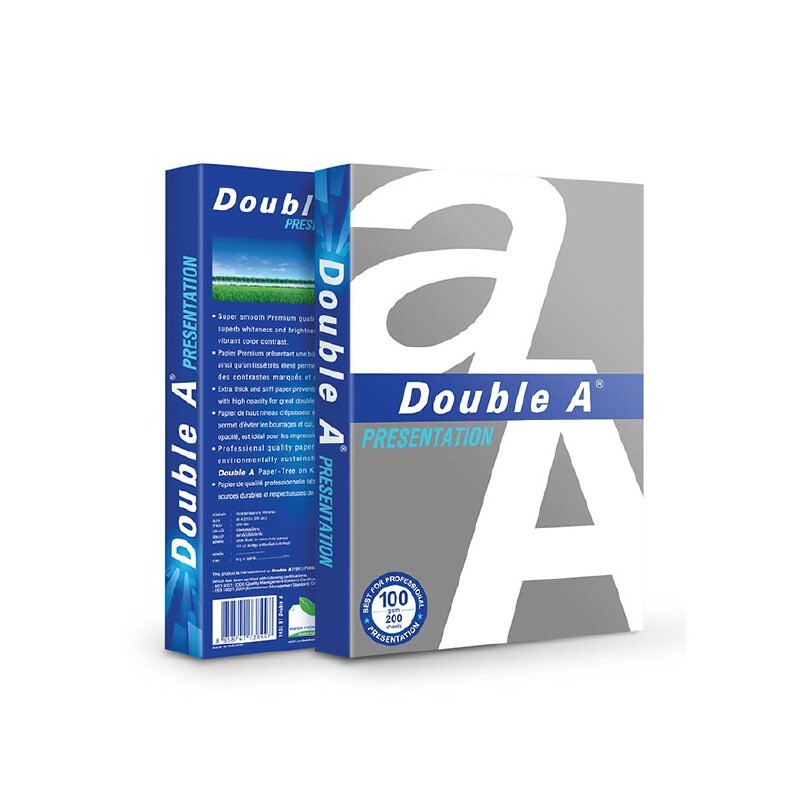 DOUBLE A กระดาษการ์ด A4 100 แกรม สีขาว แพ็ค 200 แผ่น