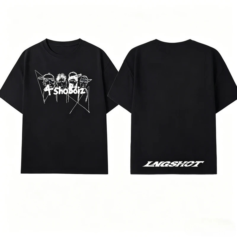 เสื้อยืดแฟชั่น LNGSHOT Jay Park คุณภาพสูง เสื้อฮิปฮอปเทรนด์ เสื้อผ้าผู้ชายและผู้หญิง 2026 เสื้อยืด