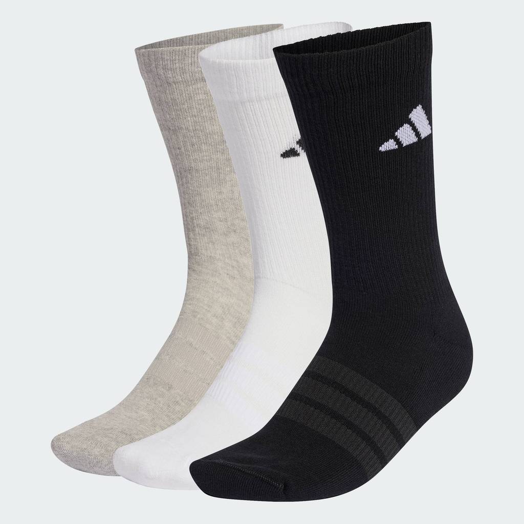 Adidas Lifestyle SET OF 3 PAIRS OF SPORTSWEAR ถุงเท้ากลางคอเบาะ Unisex สีเทา KC9624