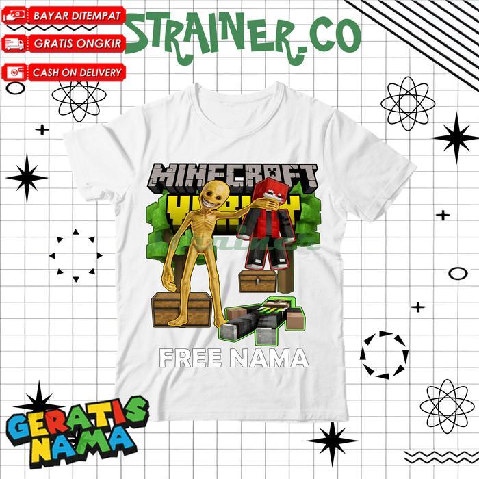 Baju Anak Unisex Laki laki Perempuan Game Minecraft MC PE Steve Mod Verity Lucu KEREN Fashion  - 100