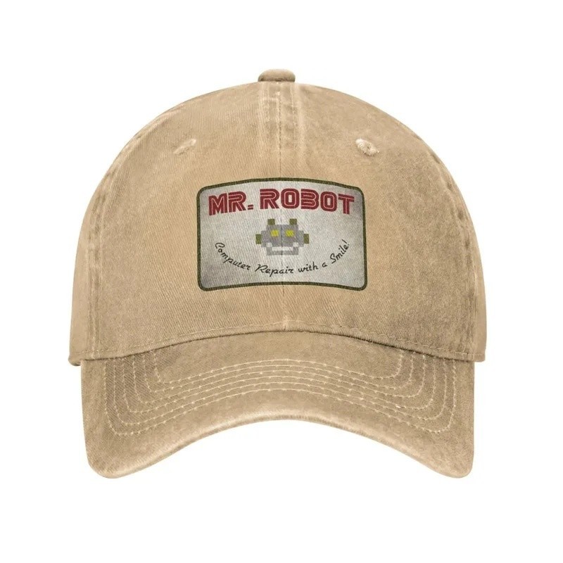 Sourires อะนิเมะตลก Mr Robot Custom Distressed Denim หมวกเบสบอลฮิปฮอป Unisex