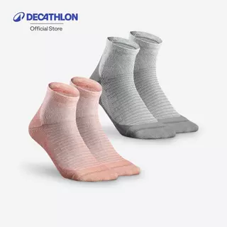 Decathlon Socks Hike 100 Mid 2-Pack ถุงเท้าหุ้มข้อเดินป่ารุ่น 100 แพ็ค 2 คู่ - Grey