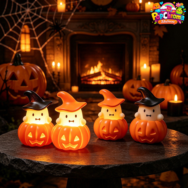 COD ตะเกียงฟักทอง Halloween รูปผีฟักทองฮาโลวีน ของตกแต่งปาร์ตี้วันฮาโลวีน น่ารัก ลึกลับ