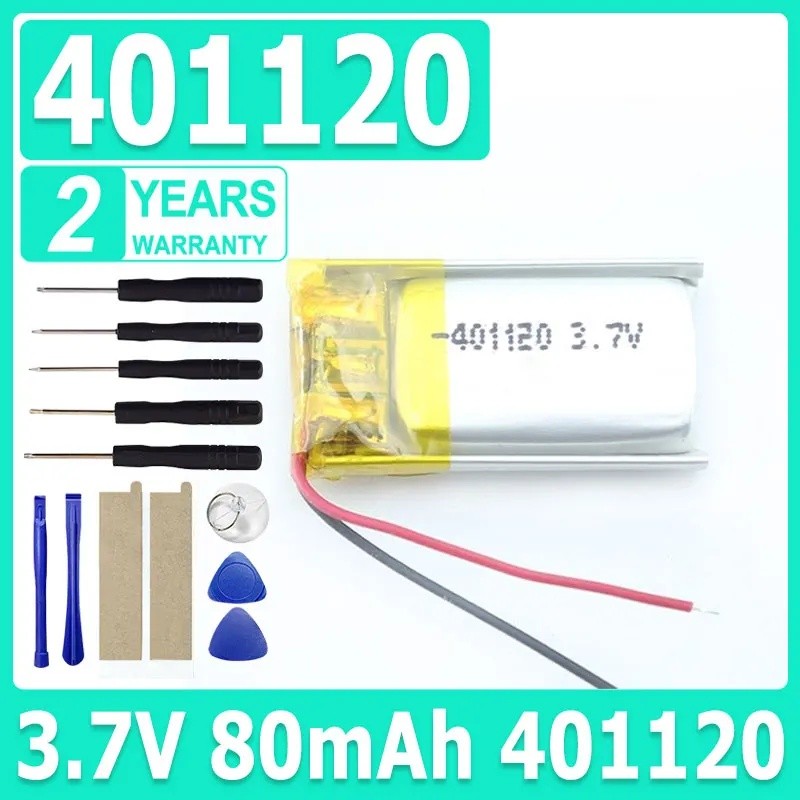 401120 แบตเตอรี่ลิเธียมโพลิเมอร์ Li-ion 3.7v 100mah เปลี่ยนปุ่มไม้เซลฟี่สําหรับ Xiaomi 401222 Regist